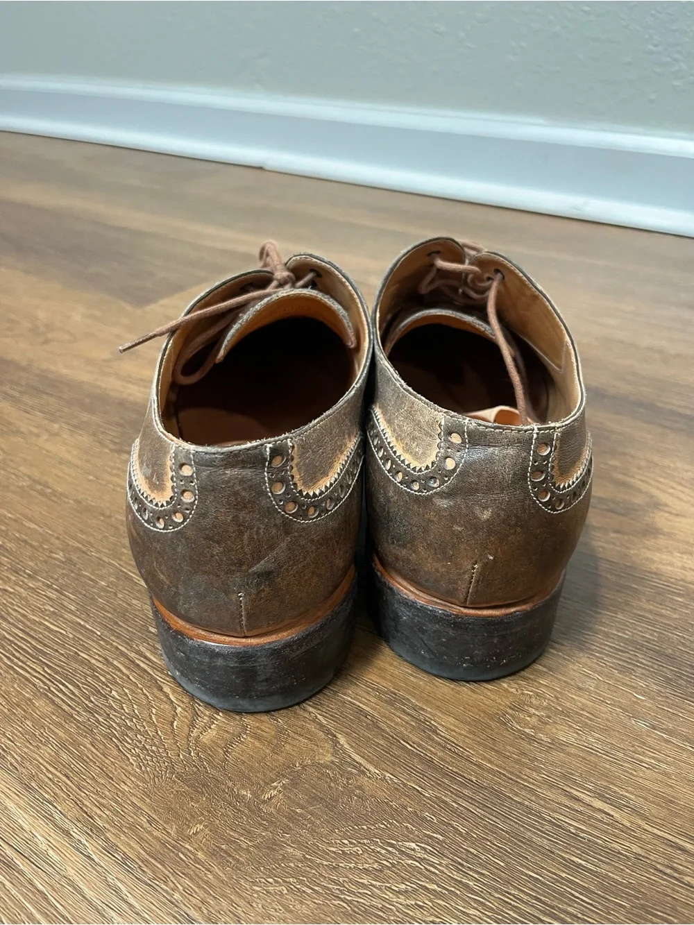 O’Keeffe Brown On Brown Wingtip Lace Up Dress Shoe Size 9